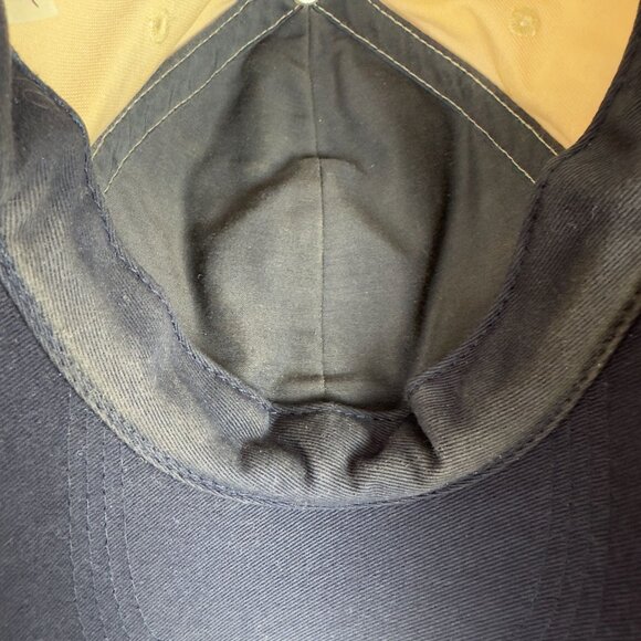 Vtg Disney Mickey Mouse Baseball Cap Hat Beige Navy Embroidered Strapback - Picture 15 of 15